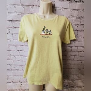 Life is Good Womens Relaxed Fit  "Planting" Simplify Small T Shirt Loungewear